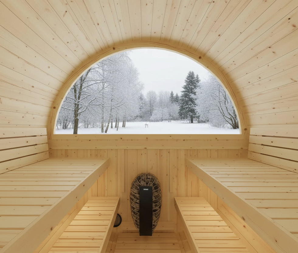 Vassa Finnish Barrel Sauna with WiFi Heater