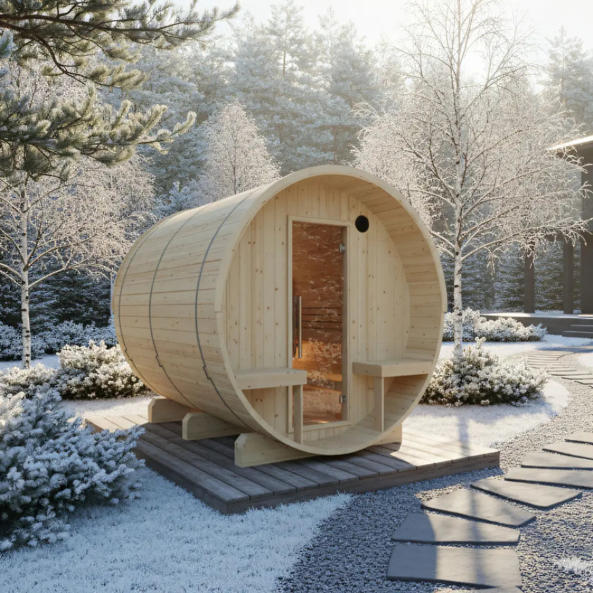 Turku Finnish Barrel Sauna with Terrace & WiFi Heater